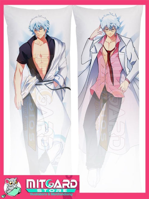 GINTAMA Gintoki Sakata Body pillow case Dakimakura - 50cmx150cm / Peach Skin / 2 Sides Printed - 1